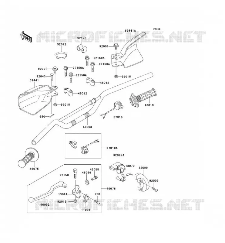 GUIDON Kawasaki TOUT-TERRAIN 300 1998 KLX300R  KLX300-A3