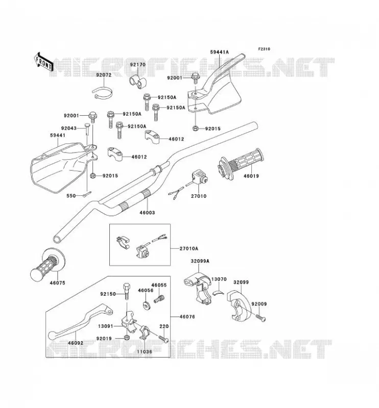 GUIDON Kawasaki TOUT-TERRAIN 300 2000 KLX300R  KLX300-A5