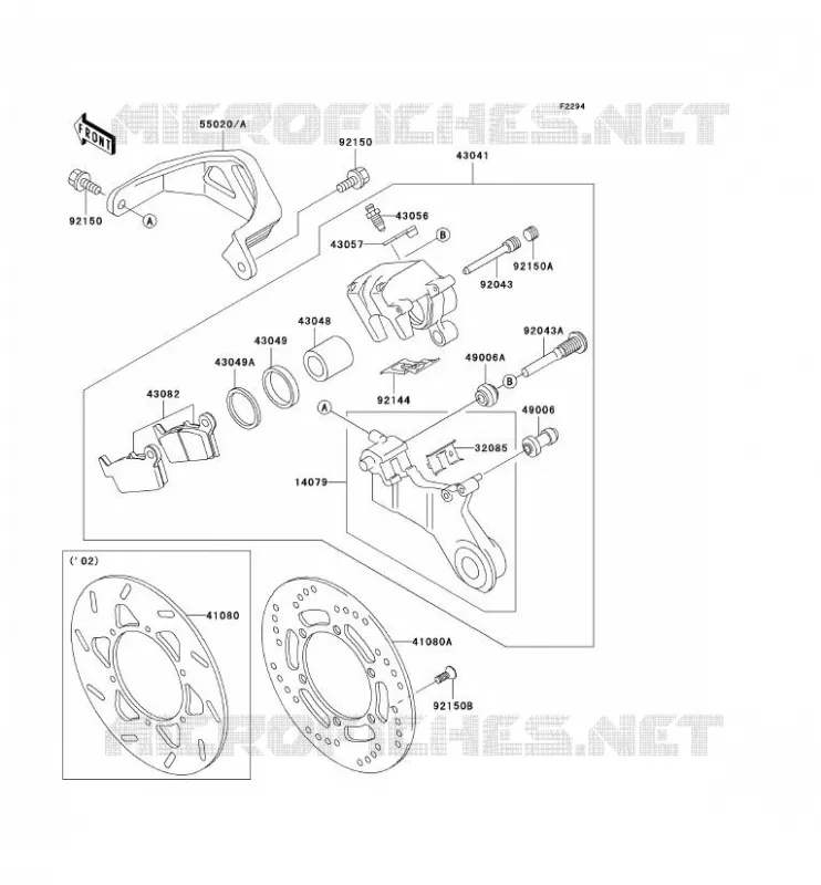 FREIN ARRIERE Kawasaki TOUT-TERRAIN 300 2003 KLX300R  KLX300-A8
