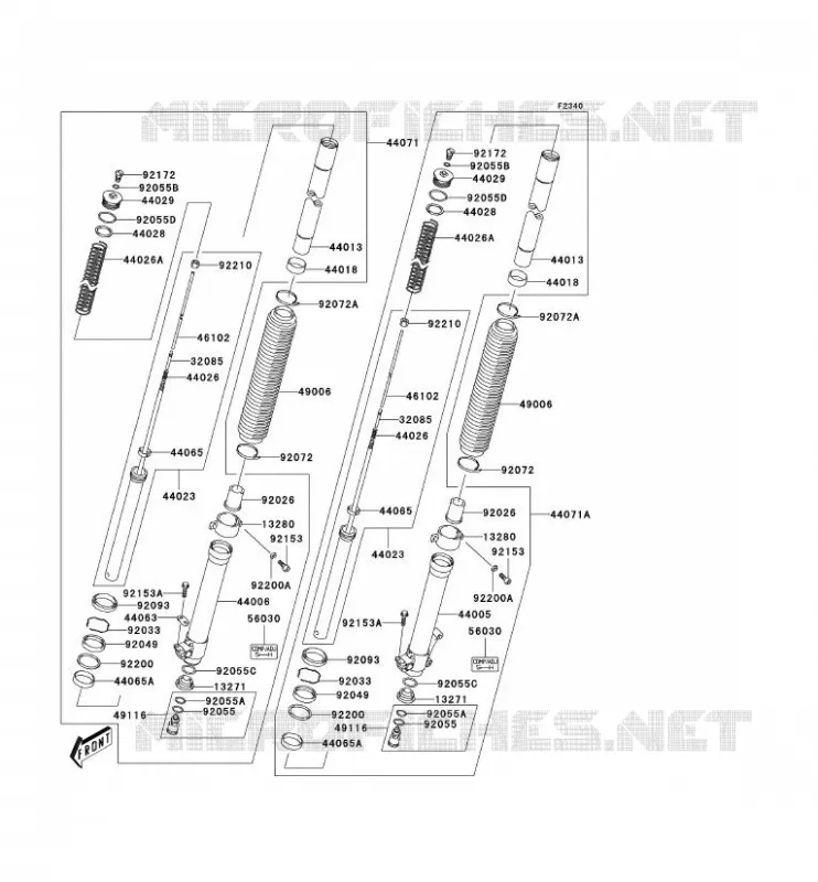 FOURCHE Kawasaki TOUT-TERRAIN 400 2004 KLX400SR  KLX400-A2