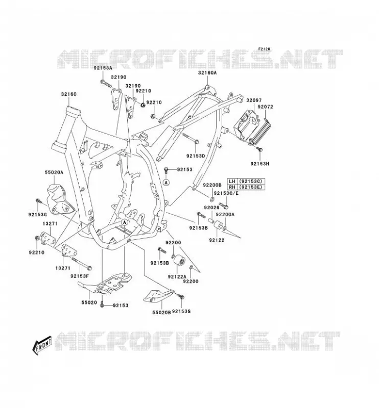 CH&Acirc;SSIS Kawasaki TOUT-TERRAIN 400 2004 KLX400R  KLX400-B2