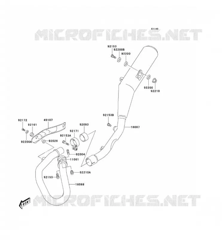 &Eacute;CHAPPEMENT Kawasaki TOUT-TERRAIN 400 2004 KLX400R  KLX400-B2