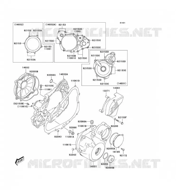 COUVERCLES MOTEUR Kawasaki TOUT-TERRAIN 400 2004 KLX400R  KLX400-B2