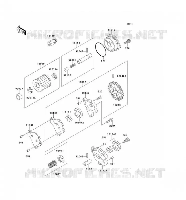 POMPE A HUILE Kawasaki TOUT-TERRAIN 650 1994 KLX650R  KLX650-A2