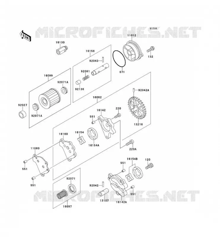 POMPE A HUILE Kawasaki TOUT-TERRAIN 650 1993 KLX650  KLX650-C1