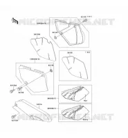 CACHE LAT&Eacute;RAL/GARDE CHAINE pour Kawasaki KLX650 1994