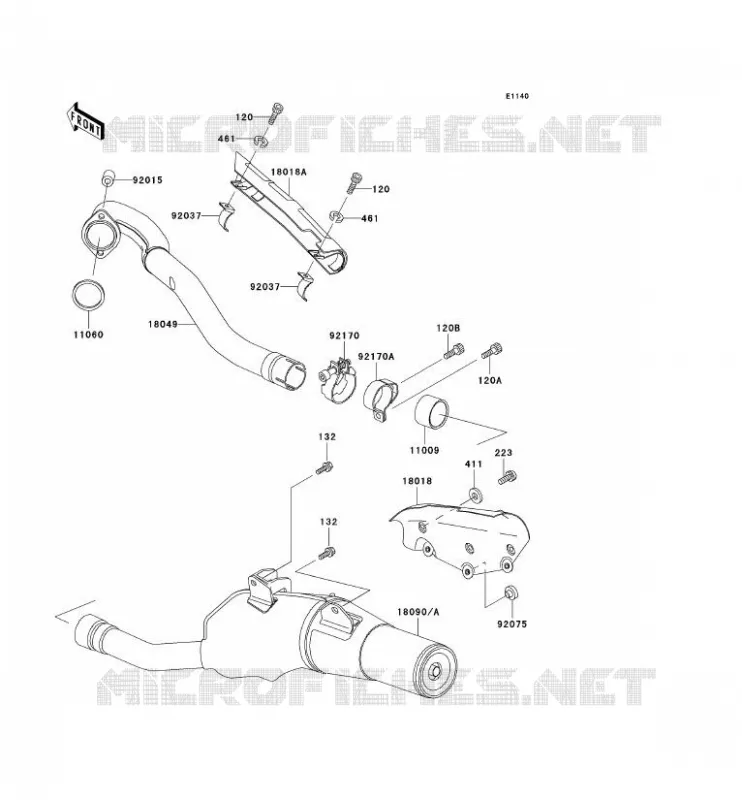 &Eacute;CHAPPEMENT Kawasaki TOUT-TERRAIN 650 1994 KLX650  KLX650-C2