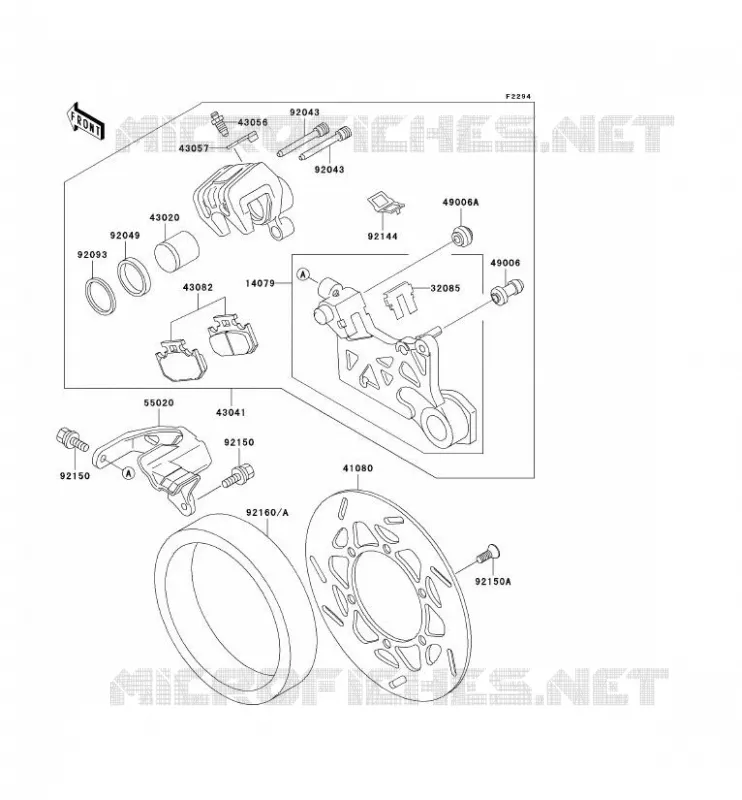 FREIN ARRIERE Kawasaki TOUT-TERRAIN 650 1994 KLX650  KLX650-C2