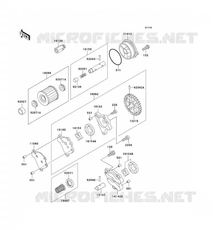 POMPE A HUILE Kawasaki TOUT-TERRAIN 650 1994 KLX650  KLX650-C2