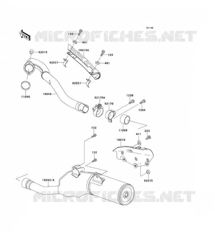 &Eacute;CHAPPEMENT Kawasaki TOUT-TERRAIN 650 1994 KLX650  KLX650-C2