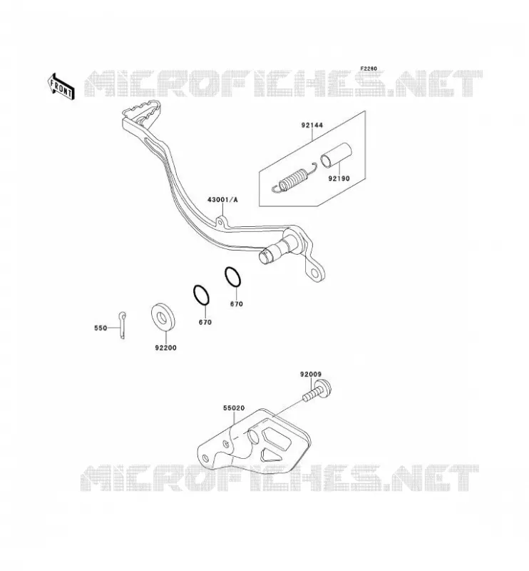 PEDALE DE FREIN Kawasaki TOUT-TERRAIN 650 1994 KLX650  KLX650-C2