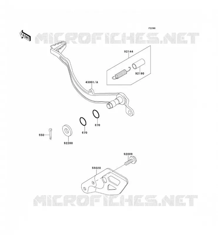PEDALE DE FREIN Kawasaki TOUT-TERRAIN 650 1994 KLX650  KLX650-C2