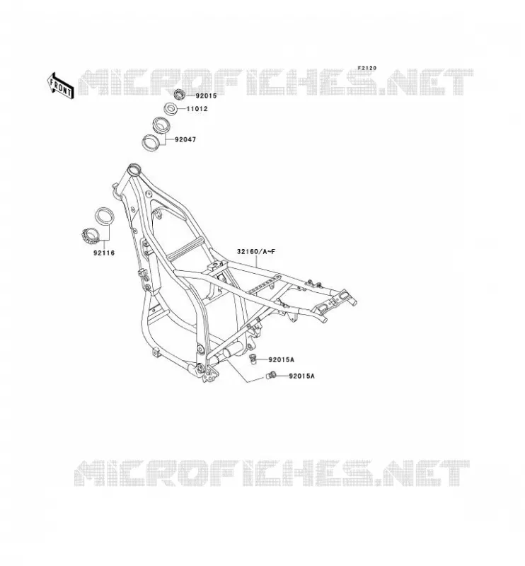 CH&Acirc;SSIS Kawasaki TOUT-TERRAIN 650 1994 KLX650  KLX650-C2