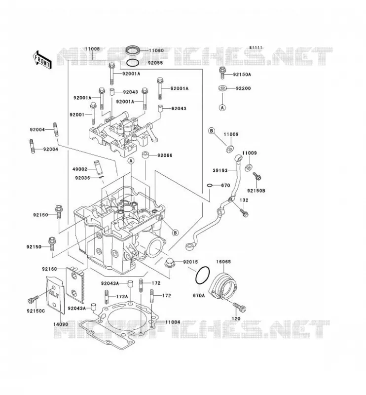 CULASSE Kawasaki TOUT-TERRAIN 650 1994 KLX650  KLX650-C2