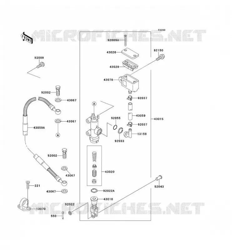 MAITRE CYLINDRE ARRI&Egrave;RE Kawasaki TOUT-TERRAIN 650 1994 KLX650  KLX650-C2