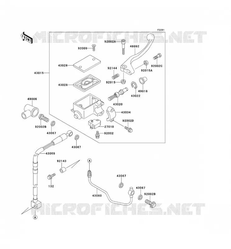 MAITRE CYLINDRE AV Kawasaki TOUT-TERRAIN 650 1994 KLX650  KLX650-C2