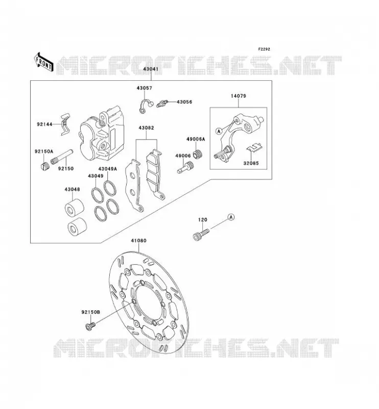FREIN AVANT Kawasaki TOUT-TERRAIN 650 1995 KLX650  KLX650-C3