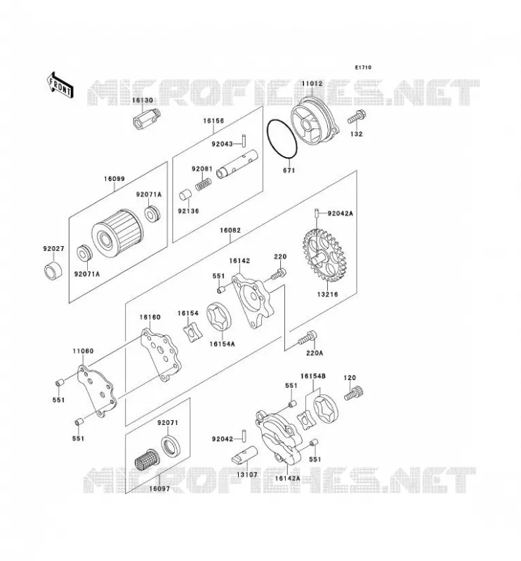 POMPE A HUILE Kawasaki TOUT-TERRAIN 650 1995 KLX650  KLX650-C3