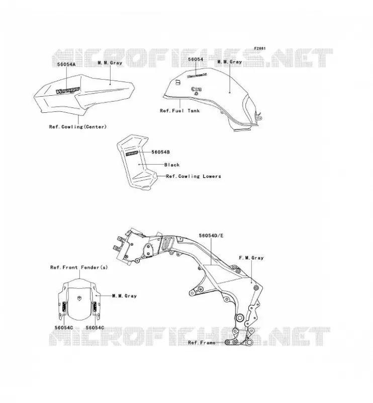 STICKER(GRAY) Kawasaki MOTOS 1000 2012 VERSYS 1000  KLZ1000ACF