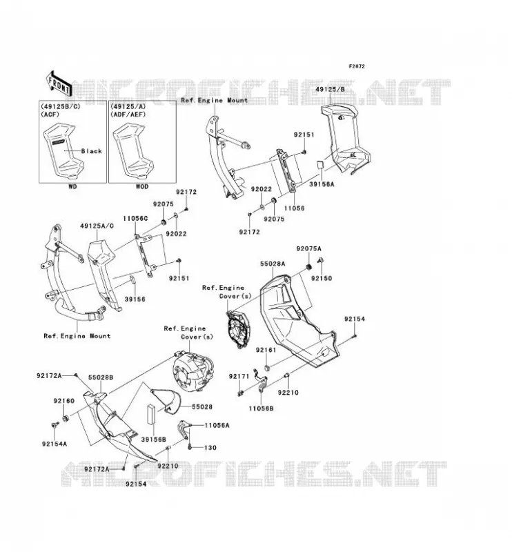 CARENAGE INFERIEUR Kawasaki MOTOS 1000 2012 VERSYS 1000  KLZ1000ACF
