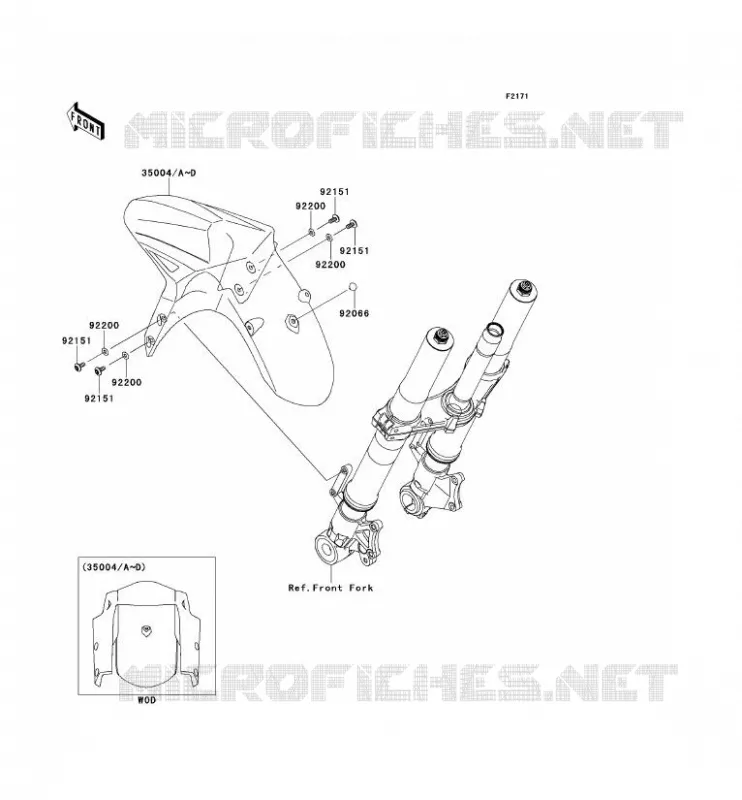 GARDE BOUE AVANT Kawasaki MOTOS 1000 2012 VERSYS 1000  KLZ1000ACF