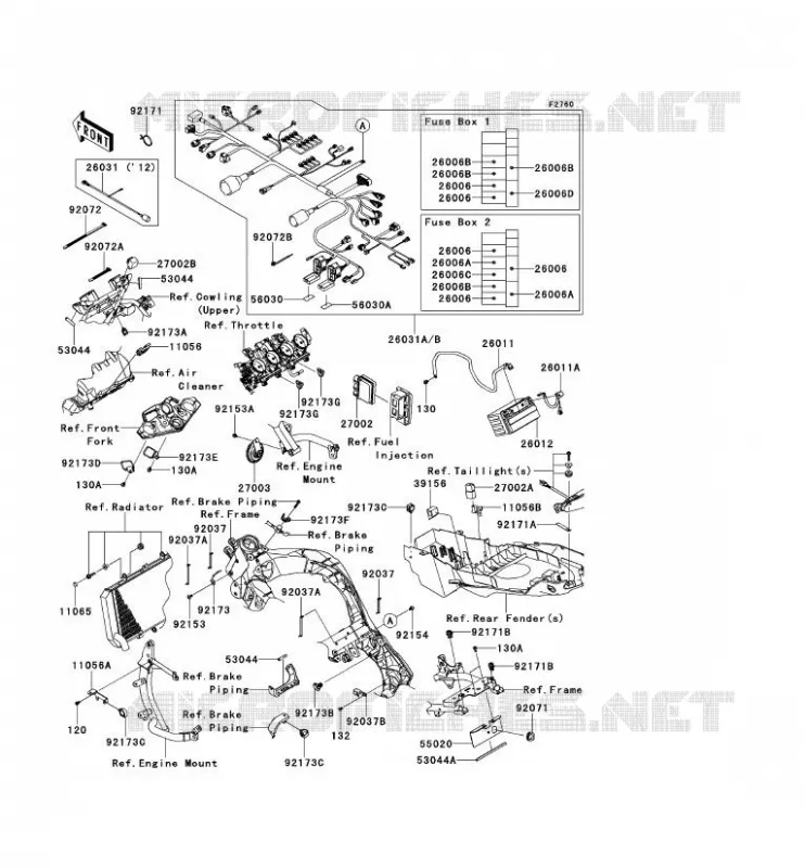 CHASSIS EQUIPMENT ELECTRIQUE Kawasaki MOTOS 1000 2012 VERSYS 1000  KLZ1000ACF