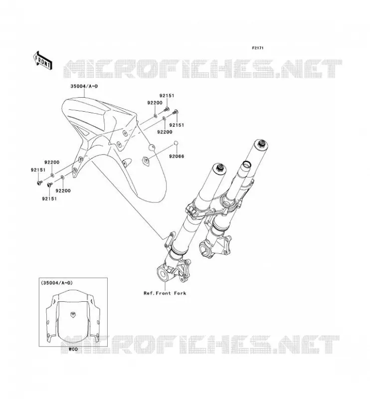 GARDE BOUE AVANT Kawasaki MOTOS 1000 2012 VERSYS 1000  KLZ1000ACF