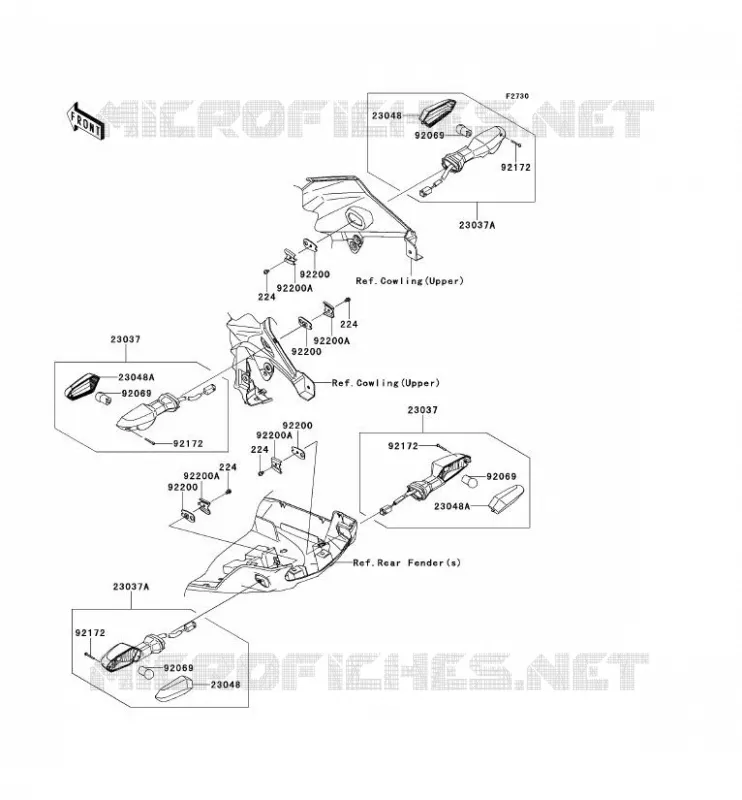 CLIGNOTANTS Kawasaki MOTOS 1000 2013 VERSYS 1000  KLZ1000ADF