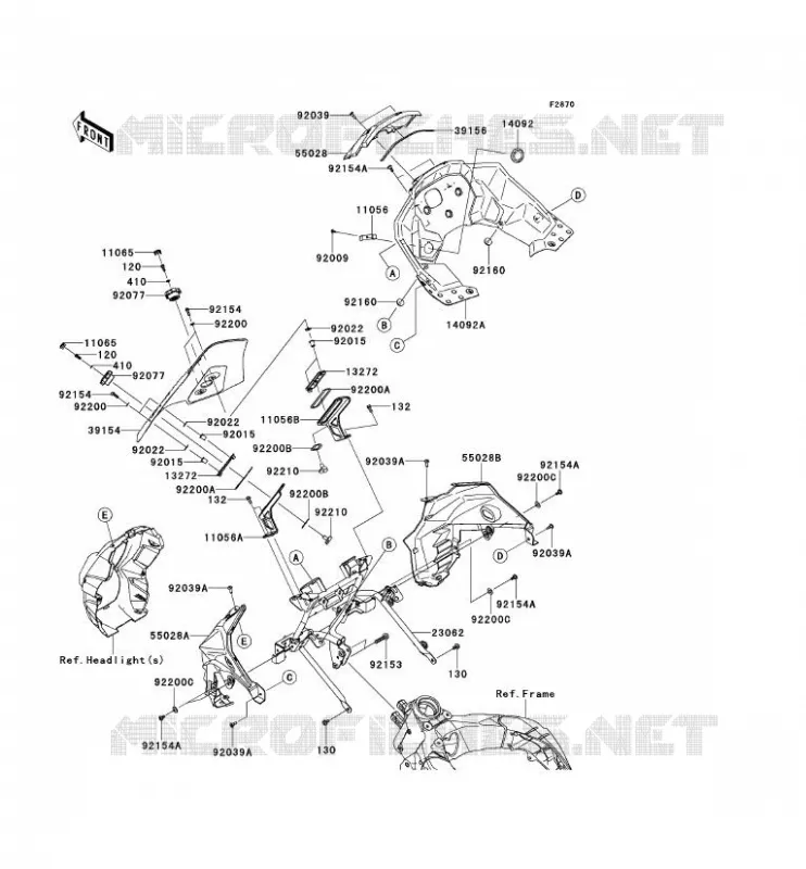 CARENAGE(SUPERIEUR) Kawasaki MOTOS 1000 2013 VERSYS 1000  KLZ1000ADF