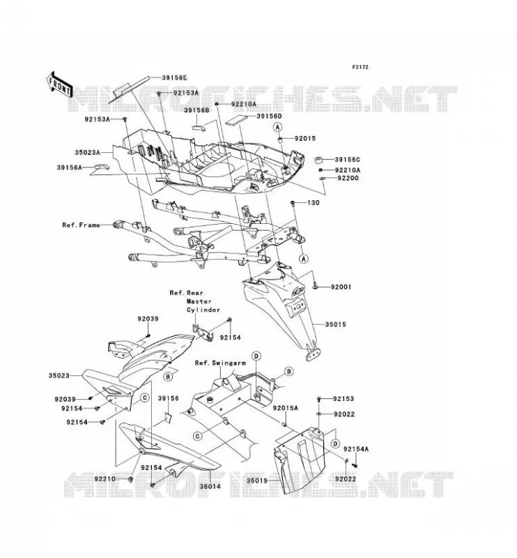 GARDE BOUE ARRI&Egrave;RE Kawasaki MOTOS 1000 2013 VERSYS 1000  KLZ1000ADF