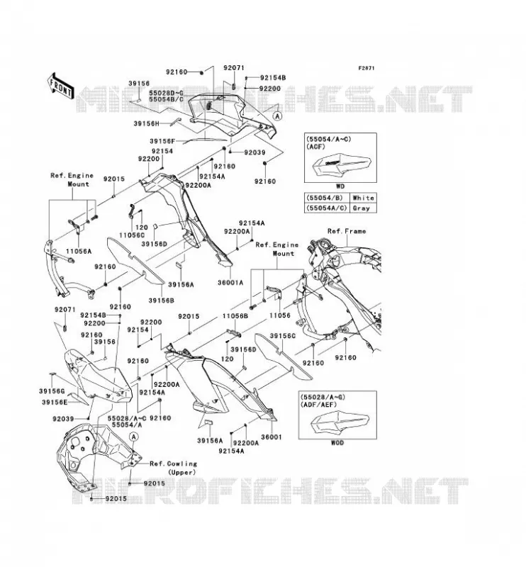CARENAGE(CENTRALE) Kawasaki MOTOS 1000 2014 VERSYS 1000  KLZ1000AEF