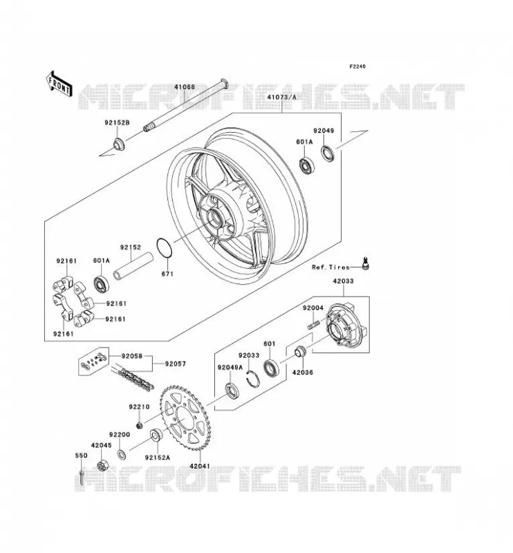 MOYEU ARRIERE Kawasaki MOTOS 1000 2014 VERSYS 1000  KLZ1000AEF