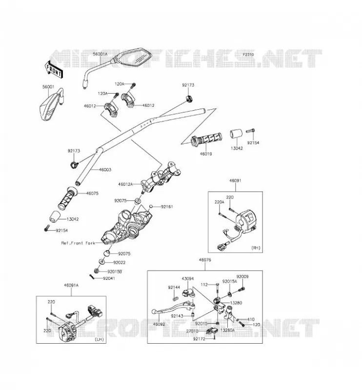 GUIDON Kawasaki MOTOS 1000 2015 VERSYS 1000  KLZ1000BFF