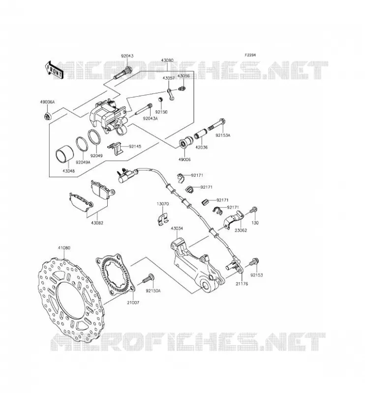 FREIN ARRIERE Kawasaki MOTOS 1000 2015 VERSYS 1000  KLZ1000BFF