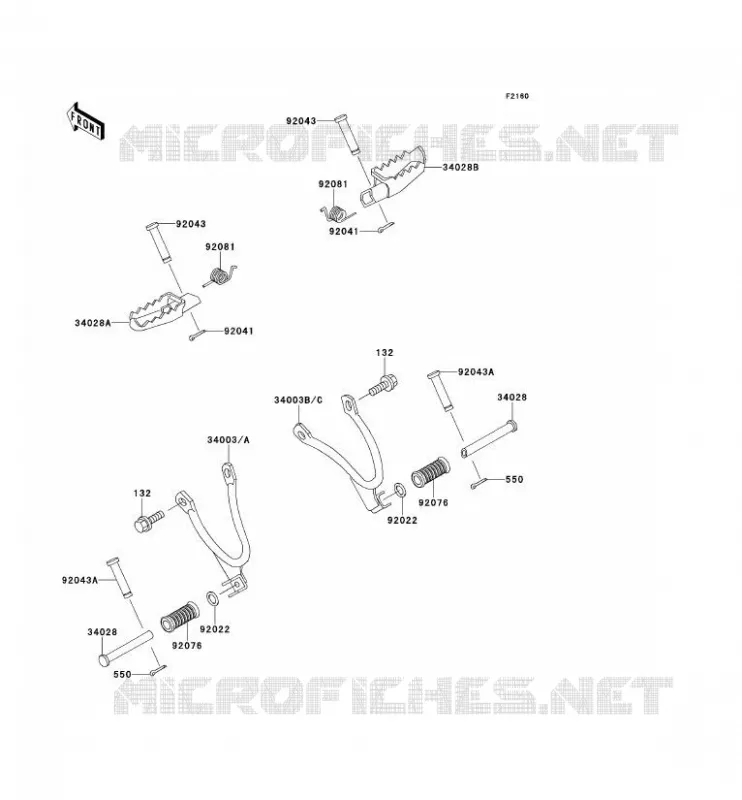 REPOSE PIED Kawasaki MOTOS 125 2000 KMX125  KMX125-A13