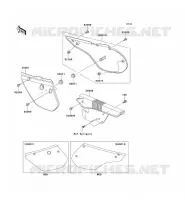CACHE LAT&Eacute;RAL/GARDE CHAINE pour Kawasaki KMX125 2001