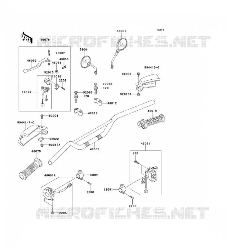 GUIDON Kawasaki MOTOS 125 2001 KMX125  KMX125-A14