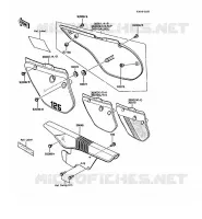CACHE LAT&Eacute;RAL/GARDE CHAINE pour Kawasaki KMX125 1986