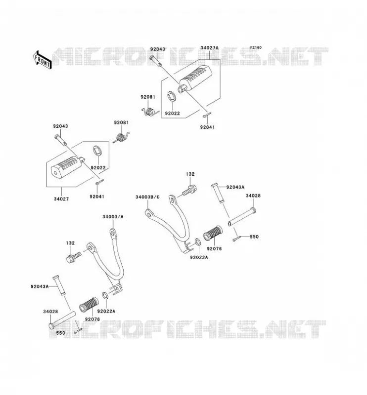 REPOSE PIED Kawasaki MOTOS 125 2001 KMX125  KMX125-B11