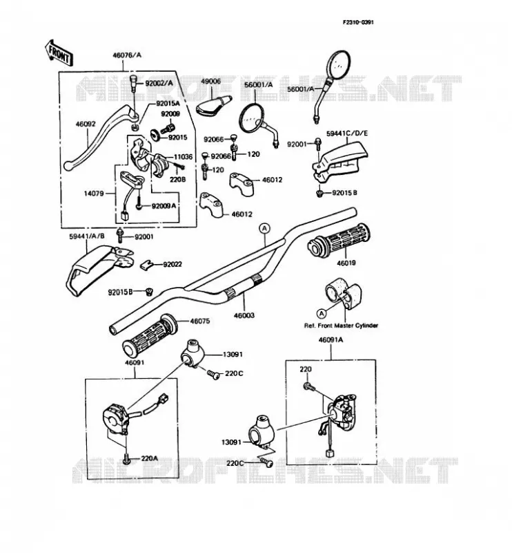 GUIDON Kawasaki MOTOS 125 1988 KMX125  KMX125-B3