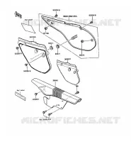 CACHE LAT&Eacute;RAL/GARDE CHAINE(1/2) pour Kawasaki KMX125 1989
