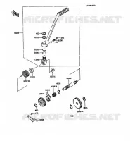 MECANISME DE KICK pour Kawasaki KMX125 1989