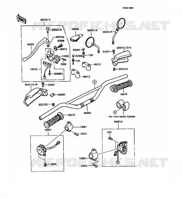 GUIDON Kawasaki MOTOS 125 1990 KMX125  KMX125-B5