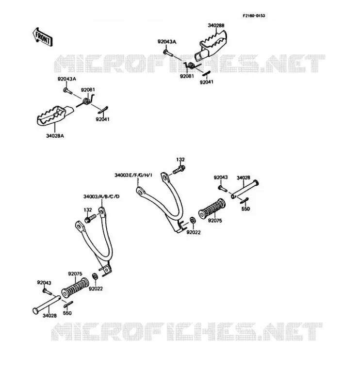 REPOSE PIED Kawasaki MOTOS 125 1990 KMX125  KMX125-B5
