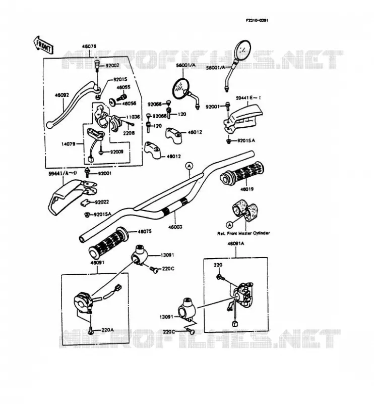 GUIDON Kawasaki MOTOS 125 1991 KMX125  KMX125-B6