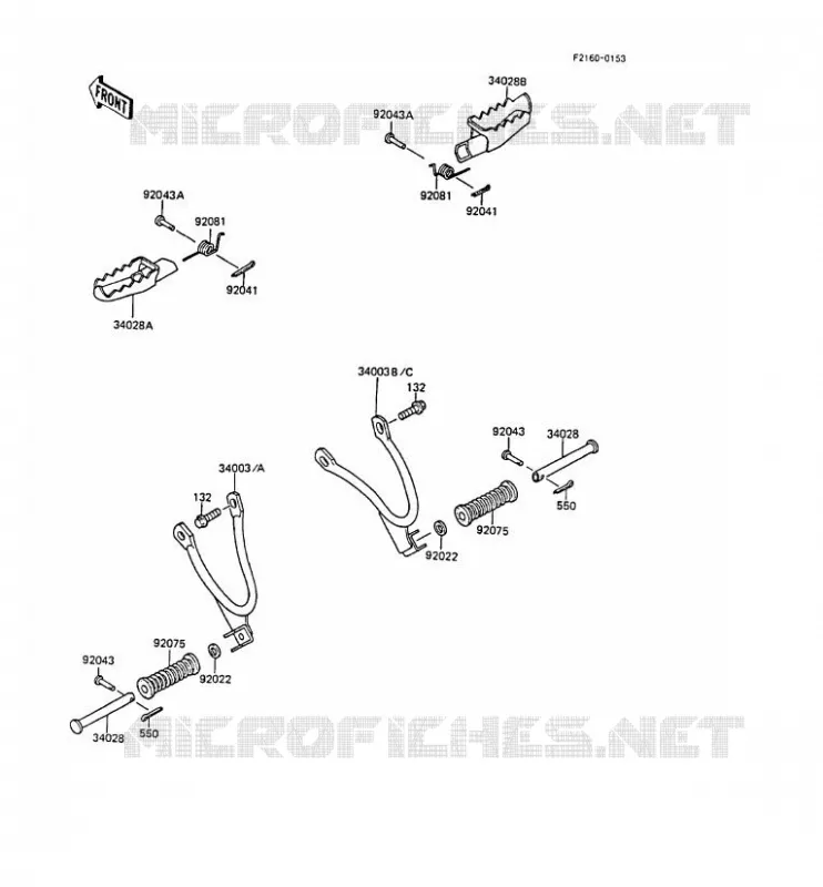 REPOSE PIED Kawasaki MOTOS 200 1988 KMX200  KMX200-A2