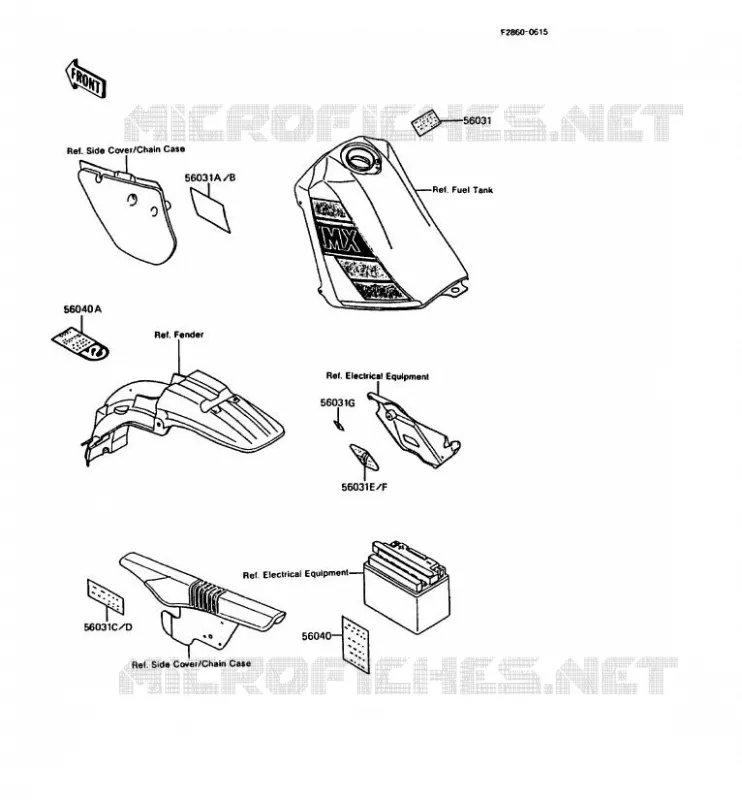 LABEL Kawasaki MOTOS 200 1989 KMX200  KMX200-A3