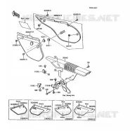 CACHE LAT&Eacute;RAL/GARDE CHAINE pour Kawasaki KMX200 1989