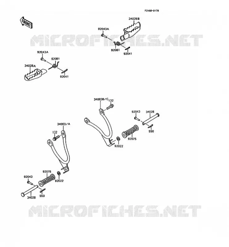 REPOSE PIED Kawasaki MOTOS 200 1991 KMX200  KMX200-A5