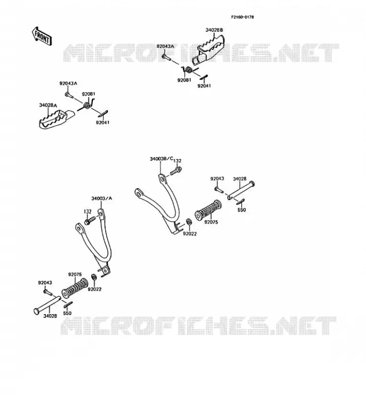 REPOSE PIED Kawasaki MOTOS 200 1991 KMX200  KMX200-A5
